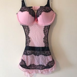 Victoria’s Secret pink and black lingerie